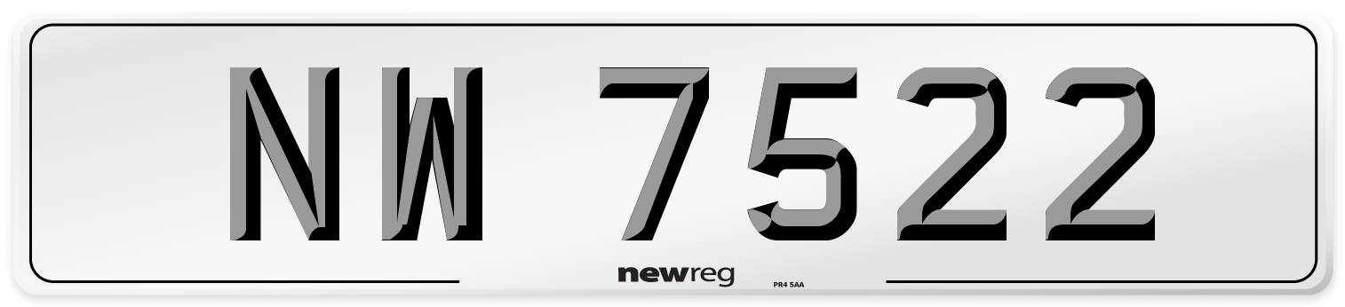 NW 7522 Number Plate from New Reg